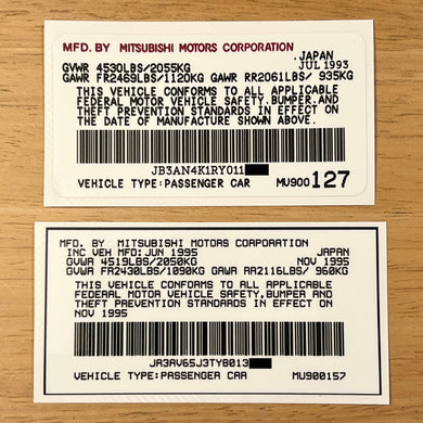 Manufacturer Tag Decal