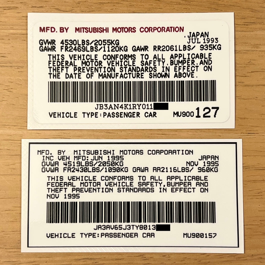 Manufacturer Tag Decal