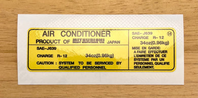 Air Conditioning Decal, R-12