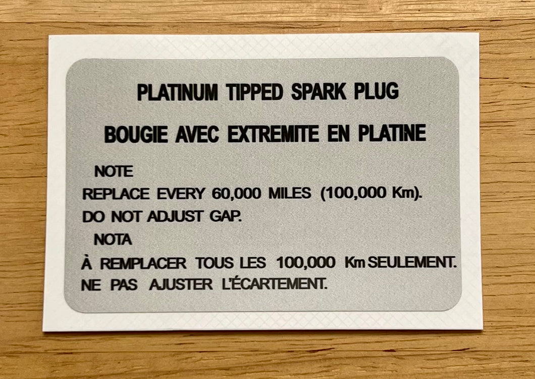 Platinum Spark Plug Decal