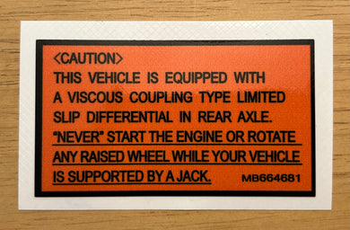 Caution Limited Slip Decal